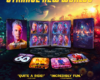 Promotional poster for Star Trek: Strange New Worlds with space background, bold yellow title, collectible discs and coasters, and buy now on 4K/ Blu-ray/ DVD text.