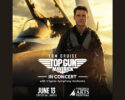 Poster for Top Gun: Maverick in Concert with Virginia Symphony Orchestra, featuring Tom Cruise, advertising June 13 in Norfolk at Chrysler Hall.